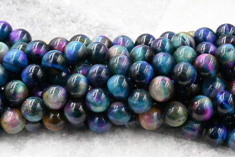 TWO STRANDS Galaxy Tigereye, Mixed Color A Grade 4mm 6mm 8mm 10mm