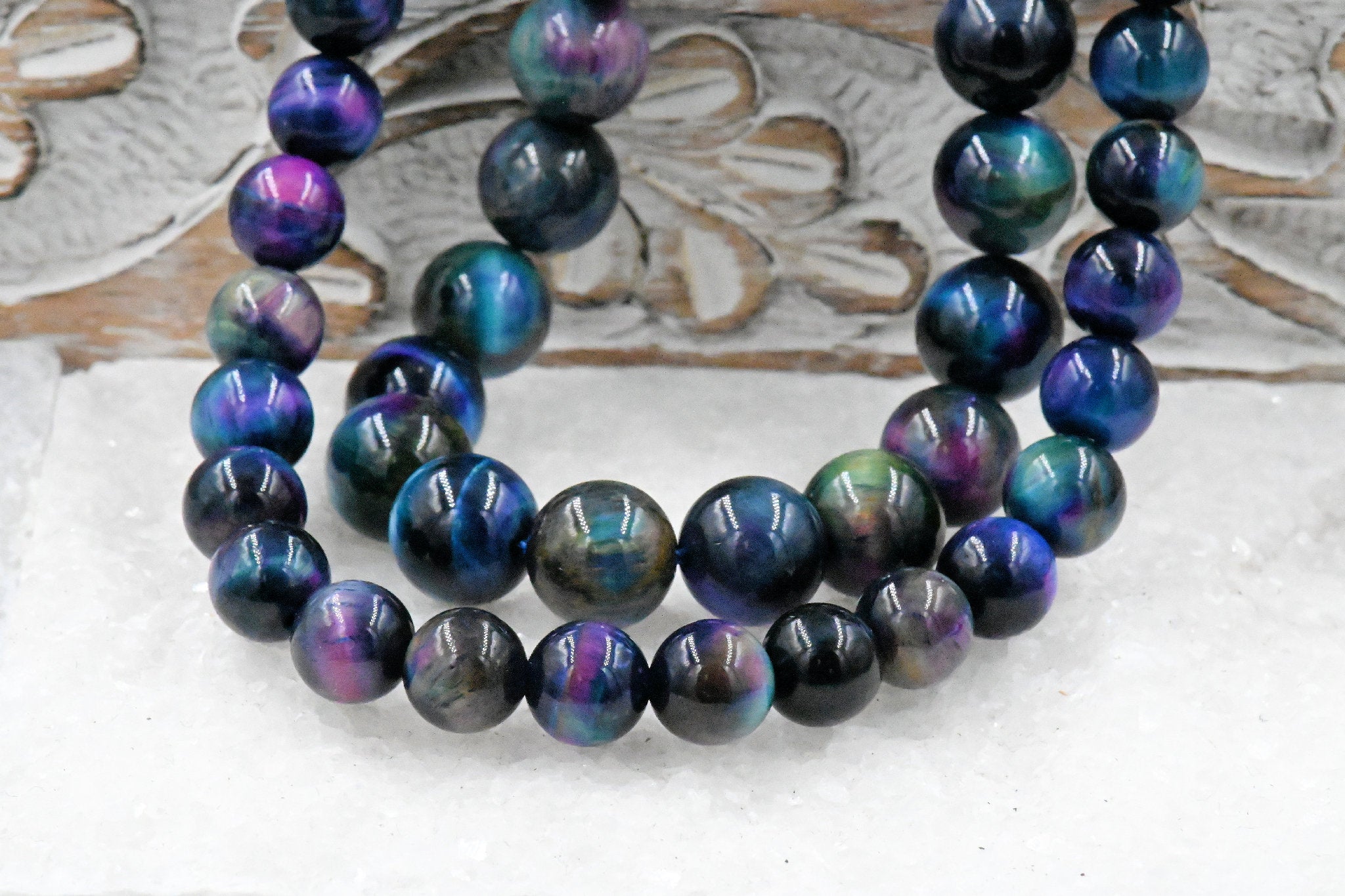 TWO STRANDS Galaxy Tigereye, Mixed Color A Grade 4mm 6mm 8mm 10mm