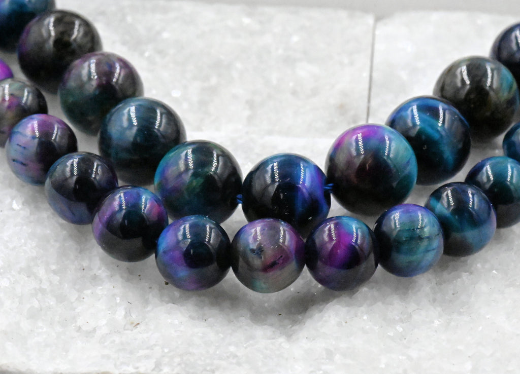 TWO STRANDS Galaxy Tigereye, Mixed Color A Grade 4mm 6mm 8mm 10mm