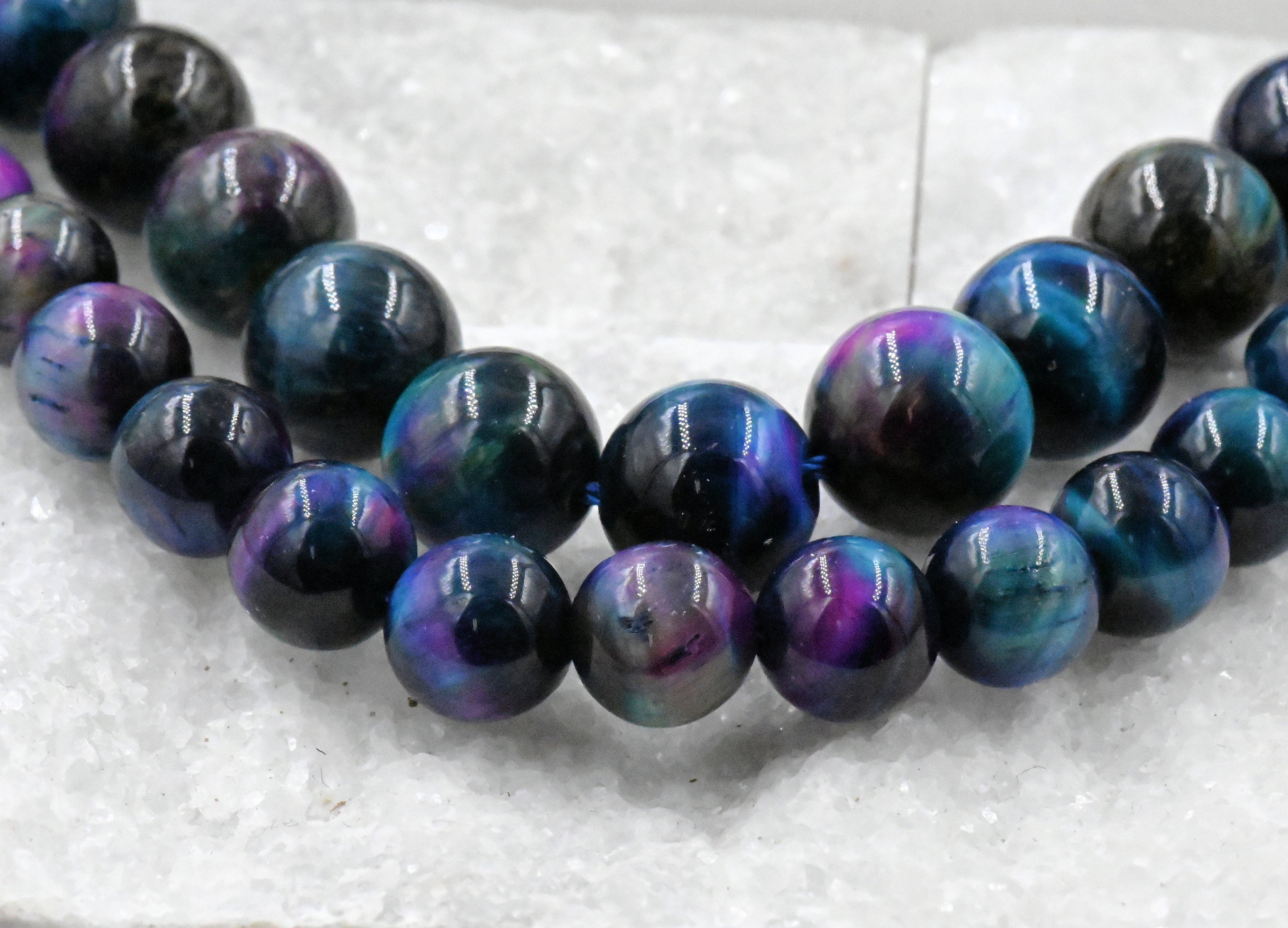 TWO STRANDS Galaxy Tigereye, Mixed Color A Grade 4mm 6mm 8mm 10mm