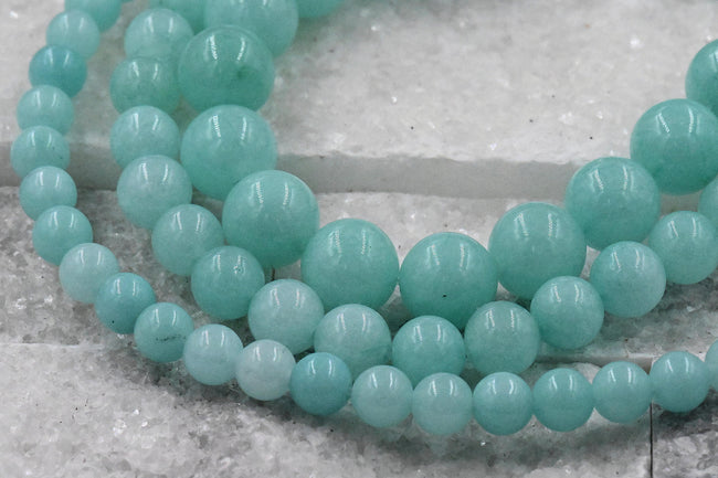 Amazonite Jade 6mm, 8mm, 10mm Round Beads - Full Strand Hover Image