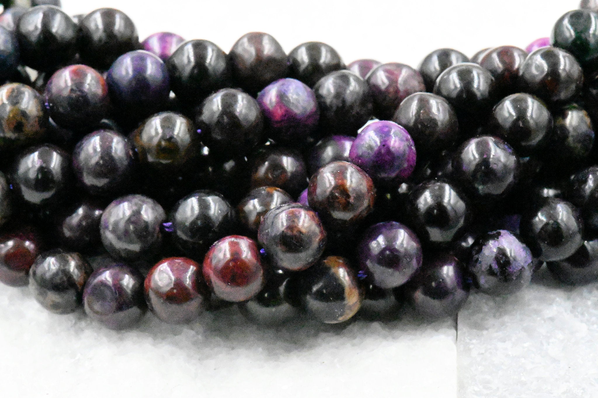 Plum Purple Jade 8mm Purple Jade Round Beads -15 inch strand