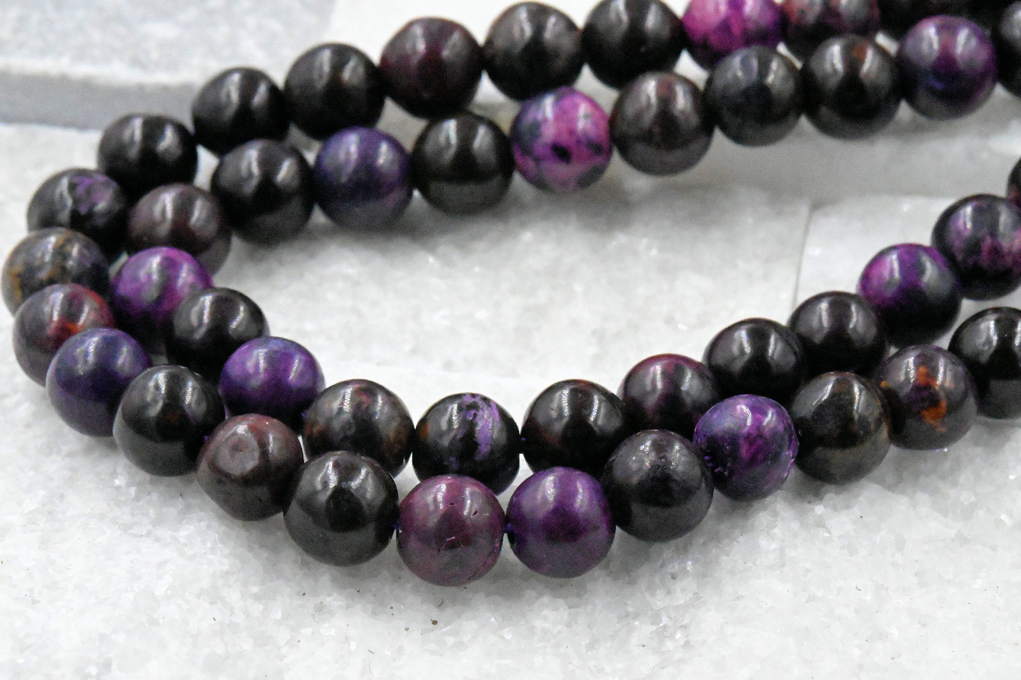 Plum Purple Jade 8mm Purple Jade Round Beads -15 inch strand