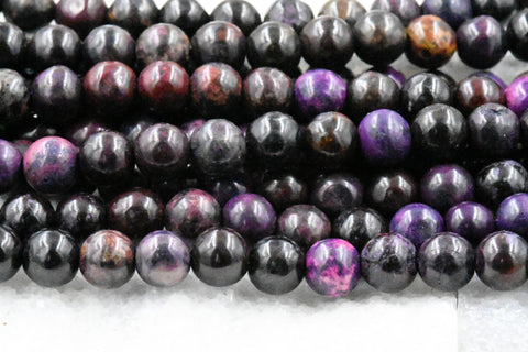 TWO STRANDS Rich Plum Purple Jade 8mm Purple Jade Round Beads -15 inch strand