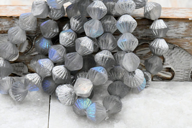 Fluted Bicone White Gray AB Shimmer Hover Image