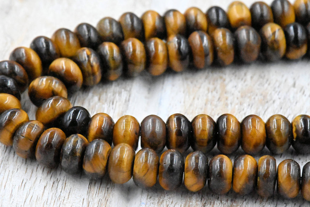 Tiger Eye Rondelle Beads
