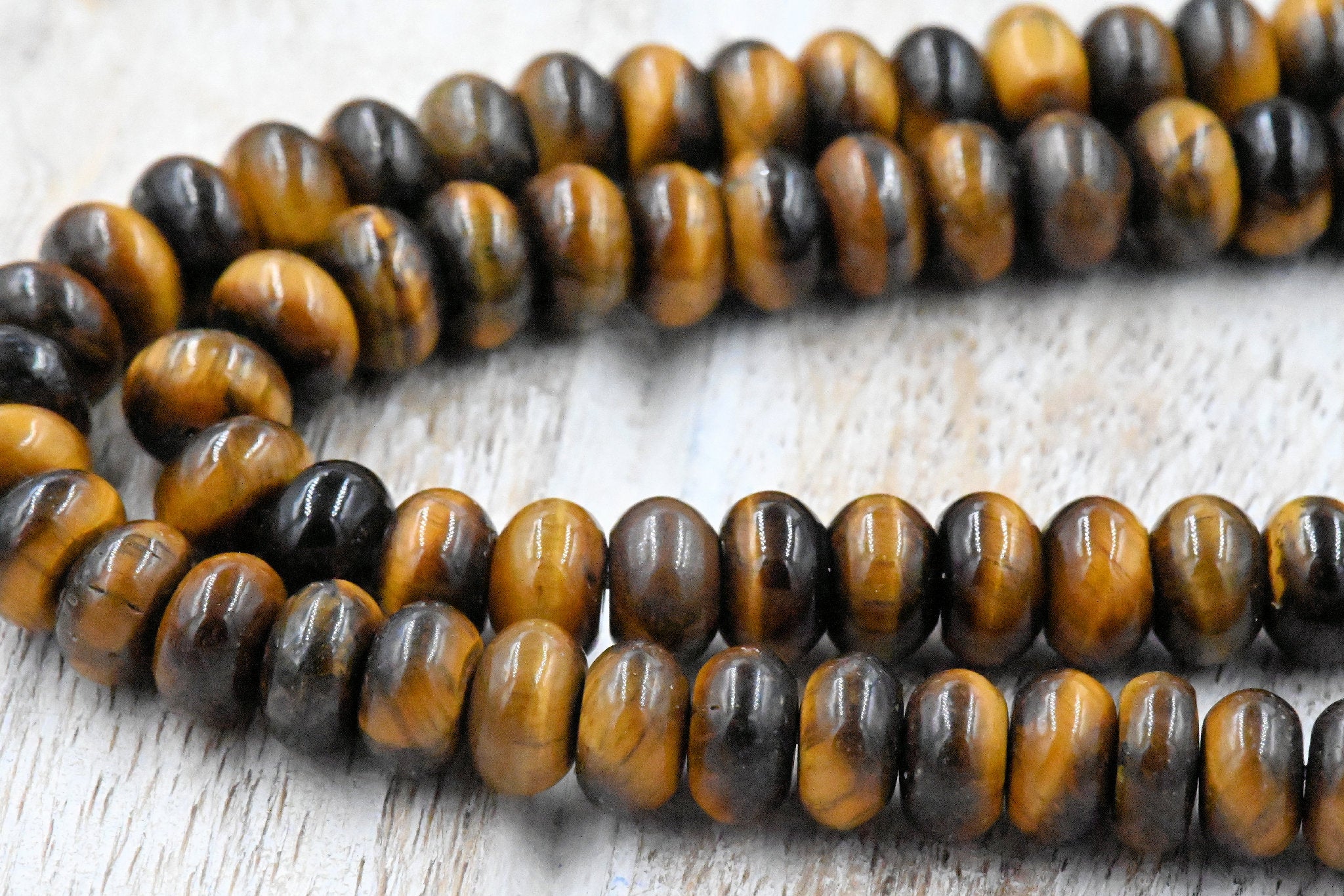 Tiger Eye Rondelle Beads