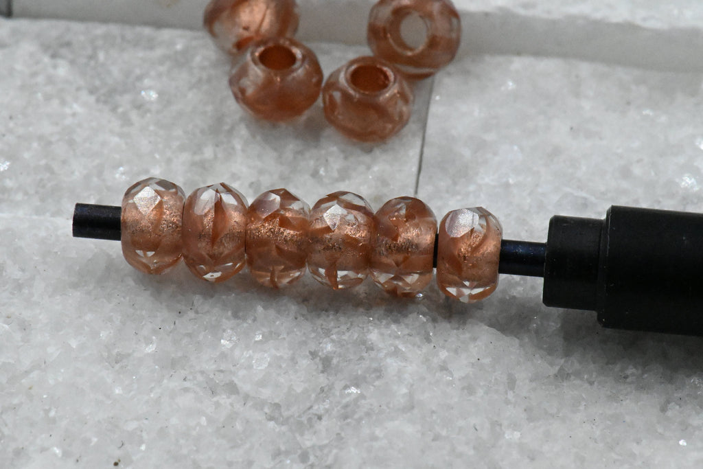 Copper Brown Topaz Rondelle Large 3mm Hole 25pc 6x9mm Faceted