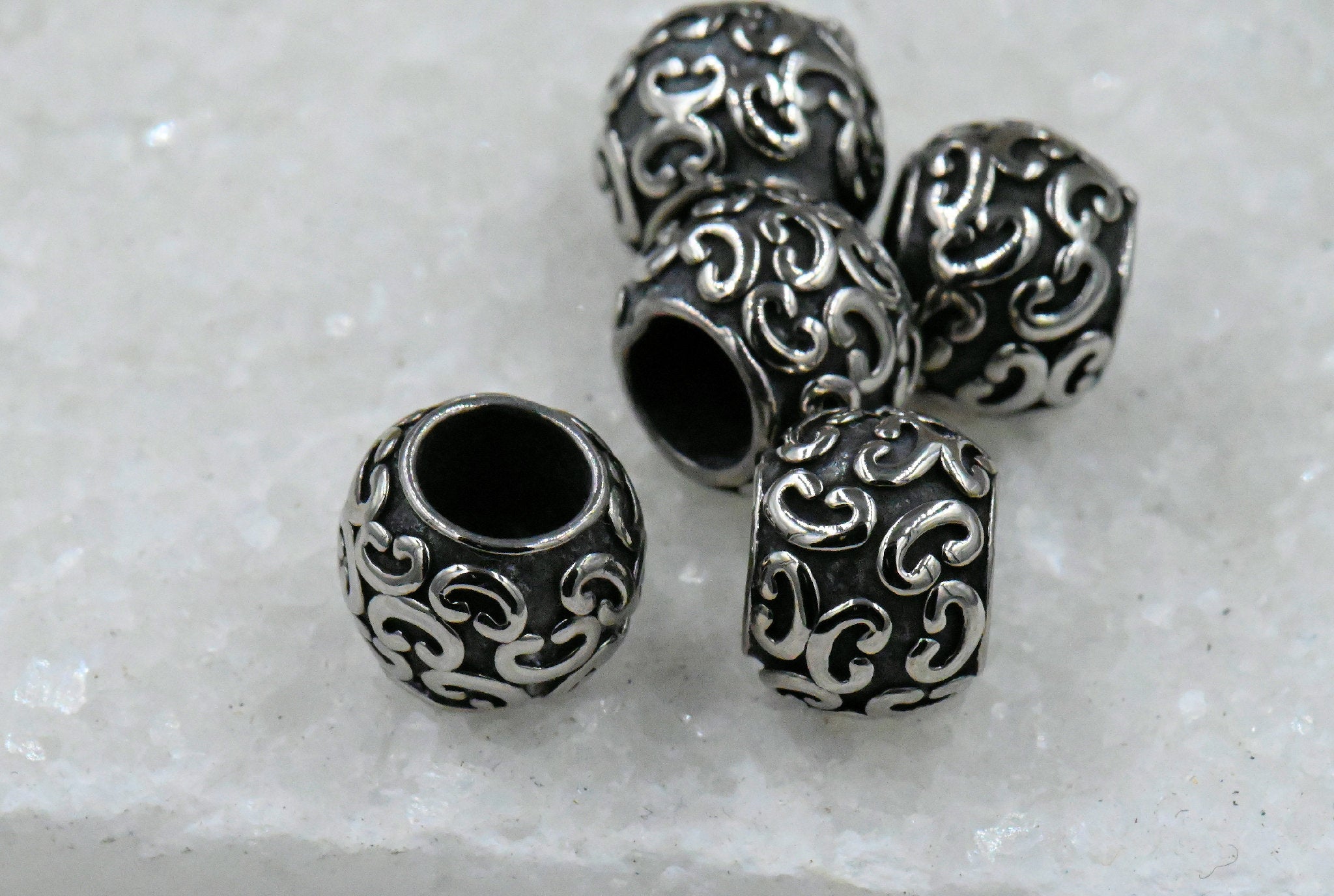 Stainless Steel Large Hole Beads
