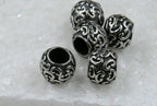 Stainless Steel Large Hole Beads. 2pc