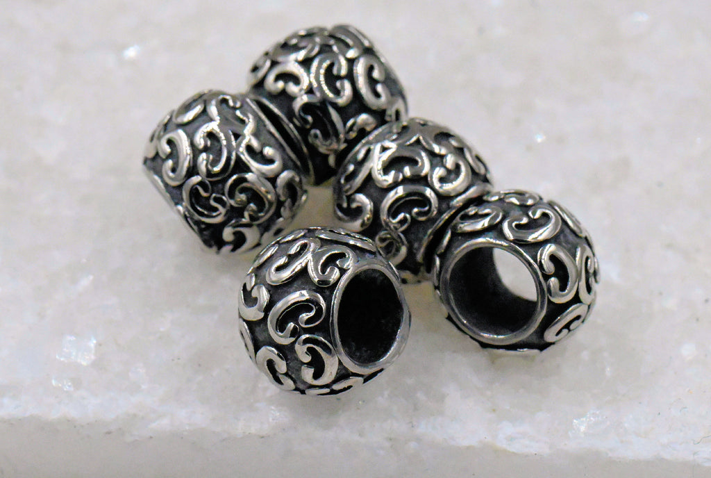 Stainless Steel Large Hole Beads