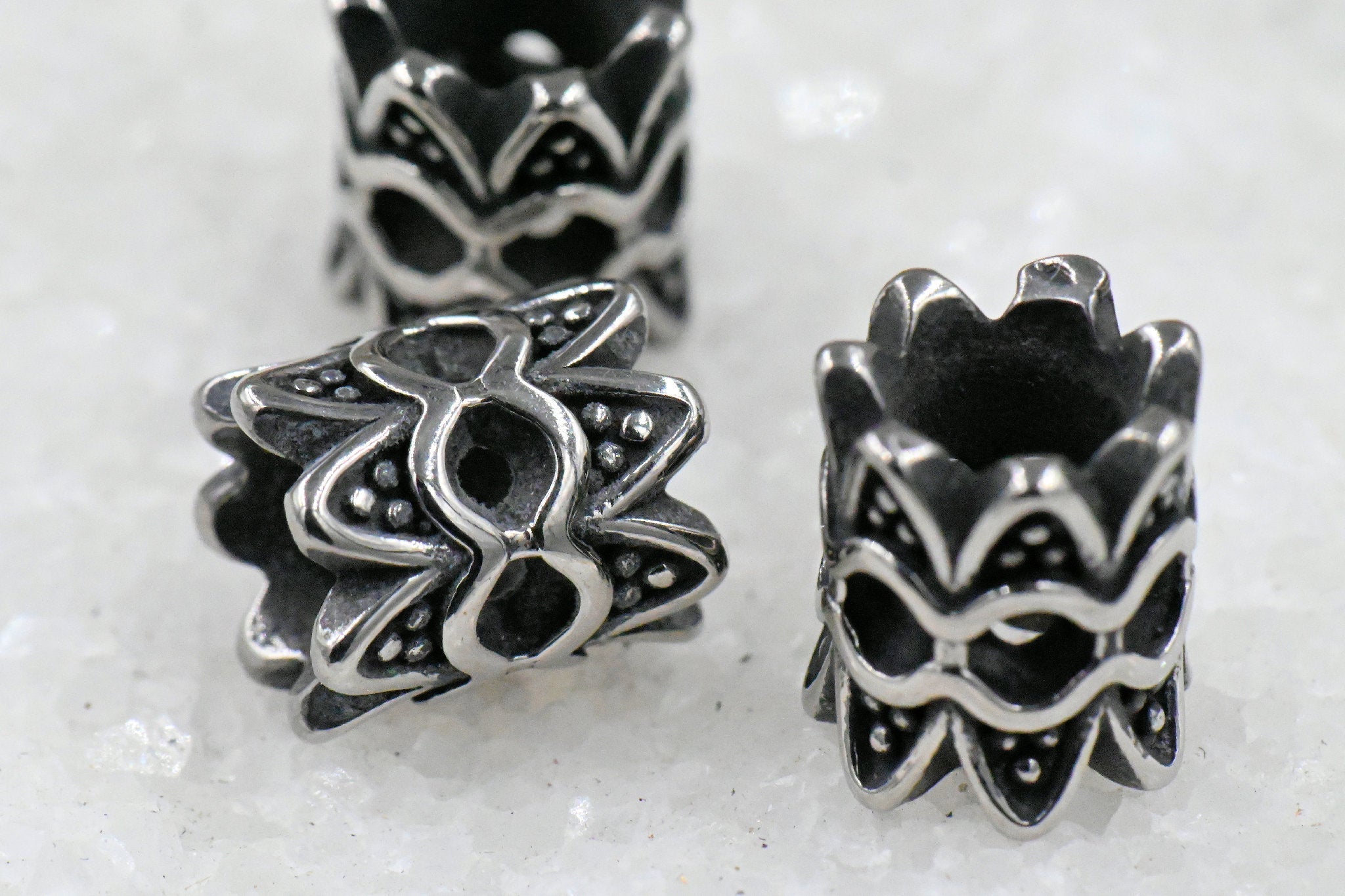 Stainless Steel Large Hole Beads. 1pc