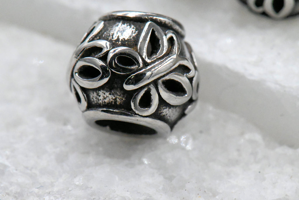 Butterfly Stainless Steel Large Hole Beads. 2pc
