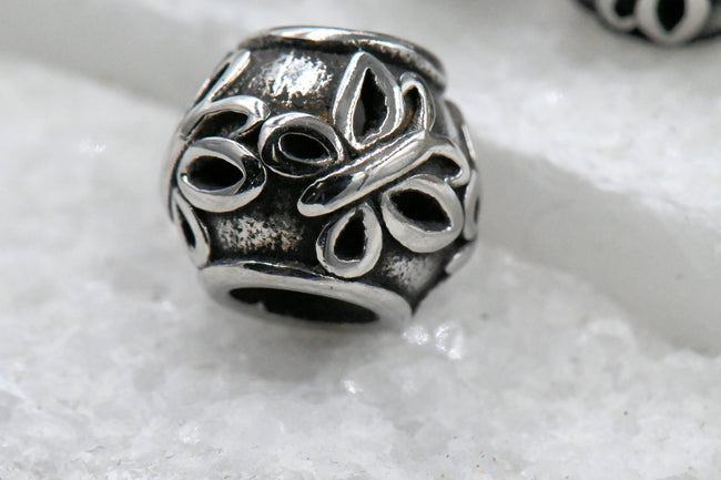 Butterfly Stainless Steel Large Hole Beads. 2pc Main Image