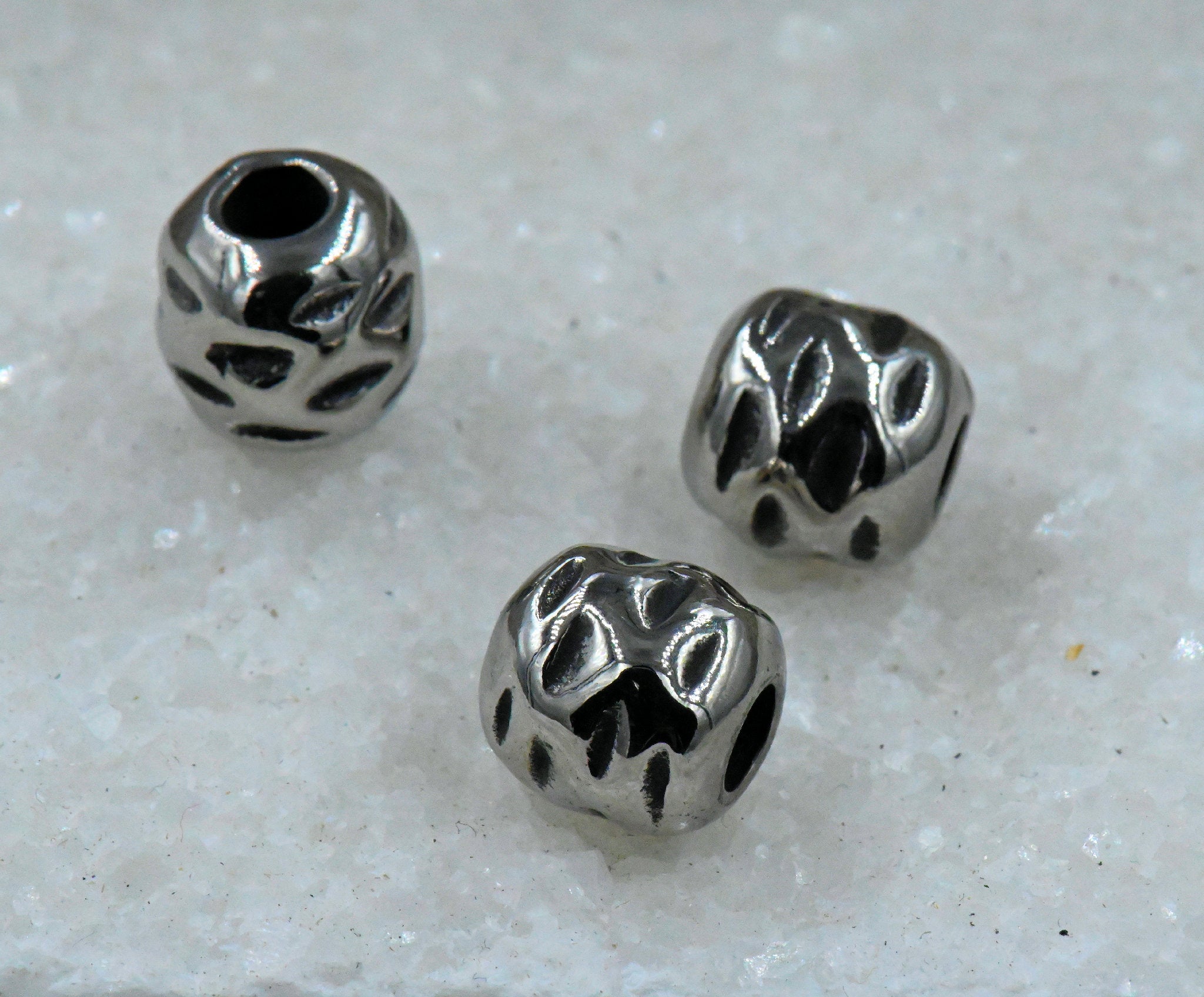 Artistic Stainless Steel Large Hole Beads 1pc