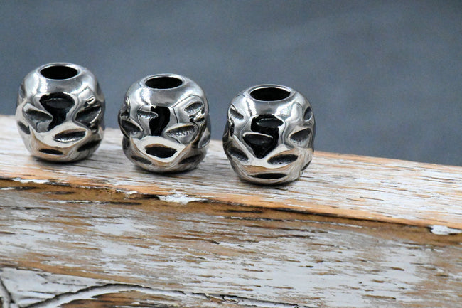 Artistic Stainless Steel Large Hole Beads 2pc Hover Image