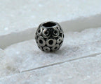 Circle Pattern 2pc Stainless Steel Large Hole Beads