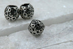 Circle Pattern 2pc Stainless Steel Large Hole Beads