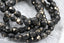 Black 6mm Faceted Czech, 50pc Gold Flake Finish