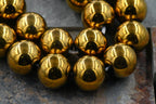 Antique Gold Hematite 4mm, 6mm, 8mm, 10mm, 12mm Round Beads -Full Strand