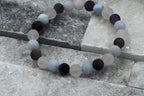 Bracelet Matte Amethyst, Aquamarine, Rose Quartz 8mm