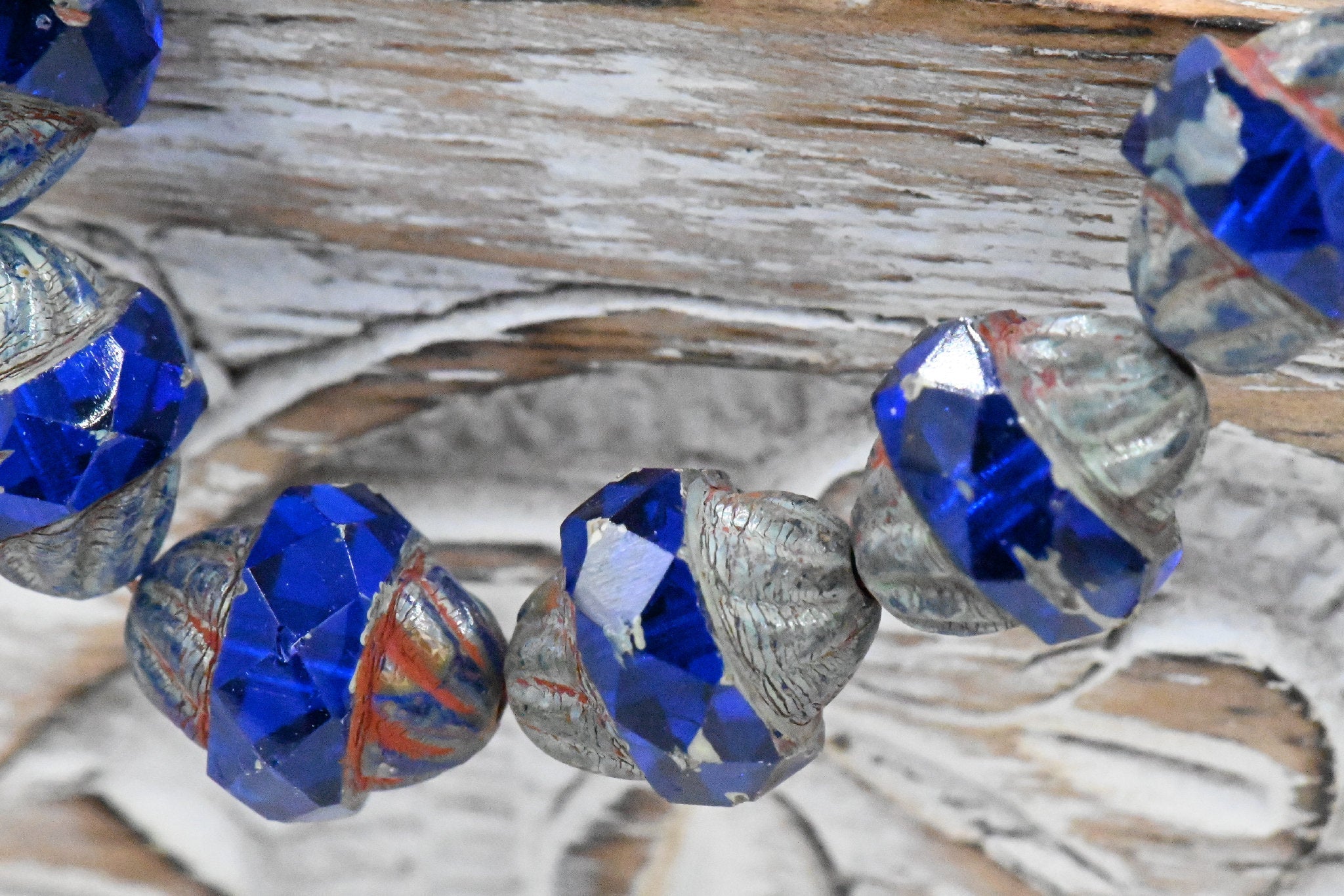 20pc Czech Glass Beads - Picasso Beads - Turbine Beads - Fire Polished Beads - Sapphire Blue - 11x10mm