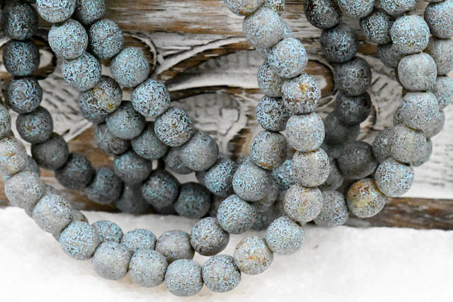 Topaz Picasso 6mm Round 30pc Aegean Teal Wash with Etched Finish Hover Image