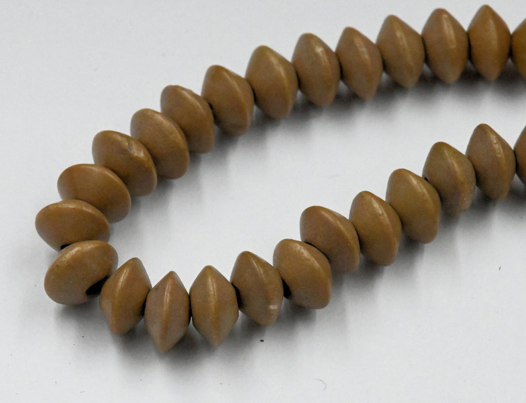 TWO 16" Strands, Toasted Almond Tan Brown Wood Beads 6mm 8mm 10mm Round, Rondelle Bicone