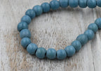 Denim Wash Blue Wood 6-12mm Round, Bicone or Rondelle