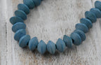 Denim Wash Blue Wood 6-12mm Round, Bicone or Rondelle