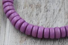 Pink Raspberry Purple Wood Round, Bicone or Rondelle