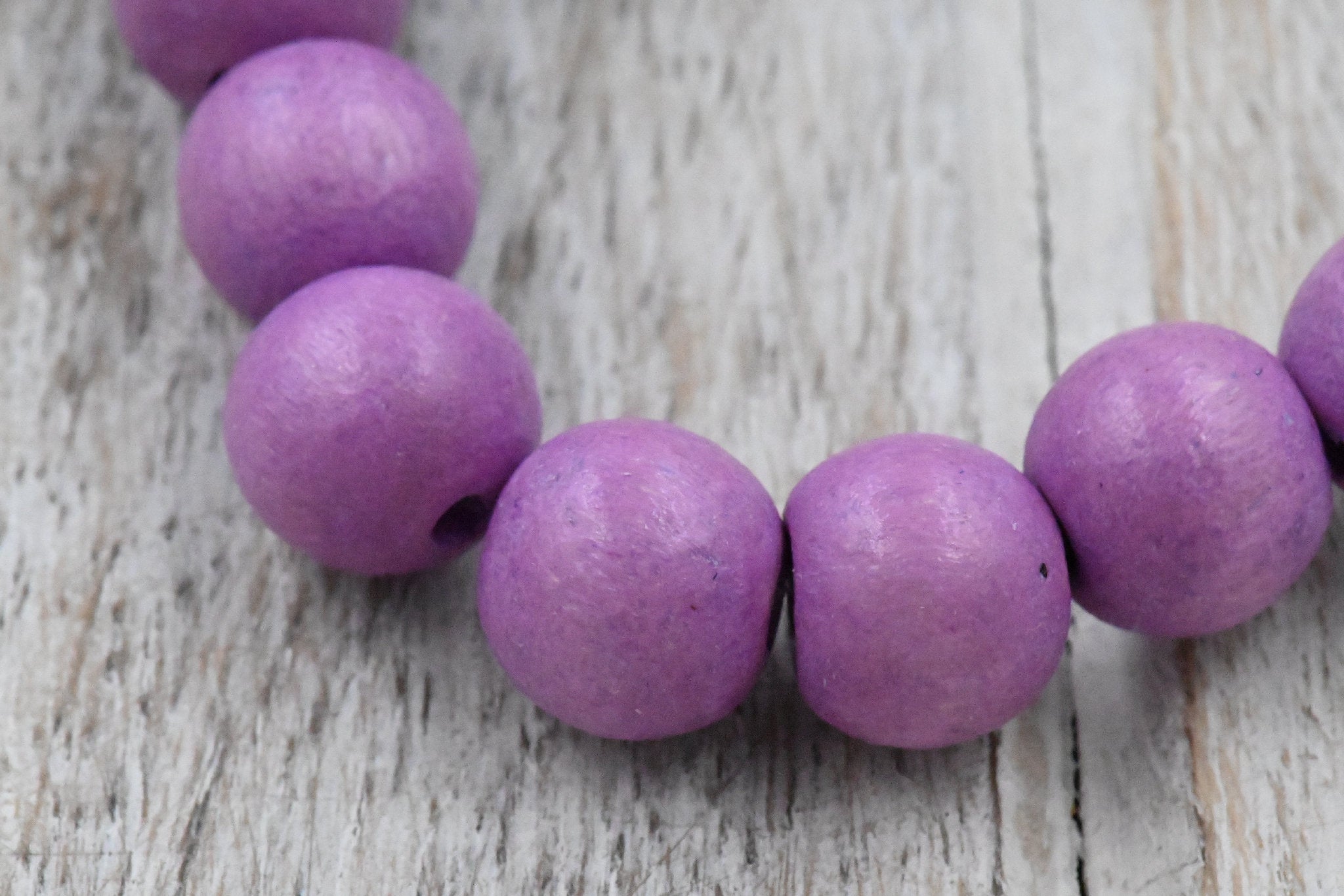 Pink Raspberry Purple Wood Round, Bicone or Rondelle