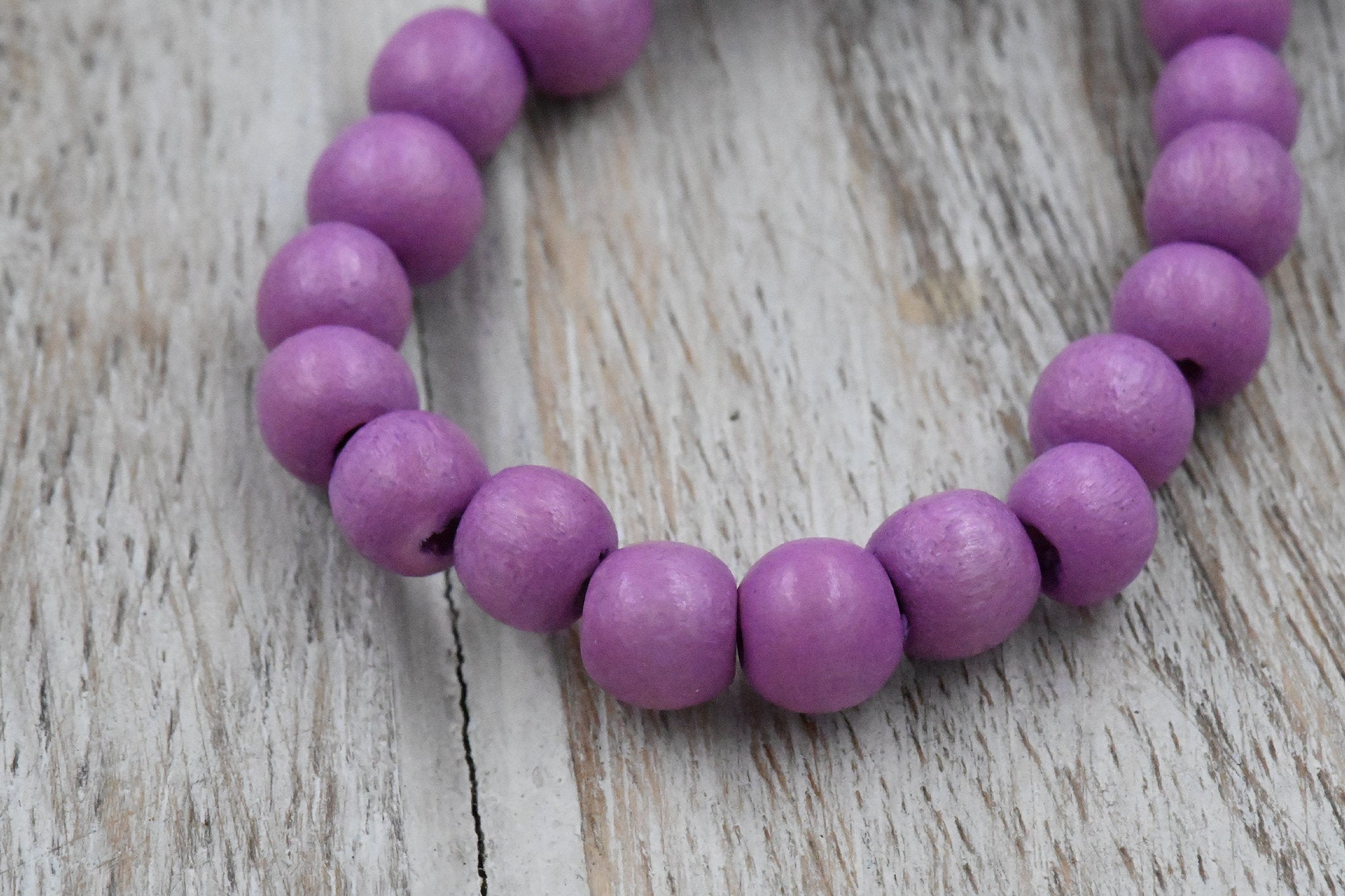 Pink Raspberry Purple Wood Round, Bicone or Rondelle