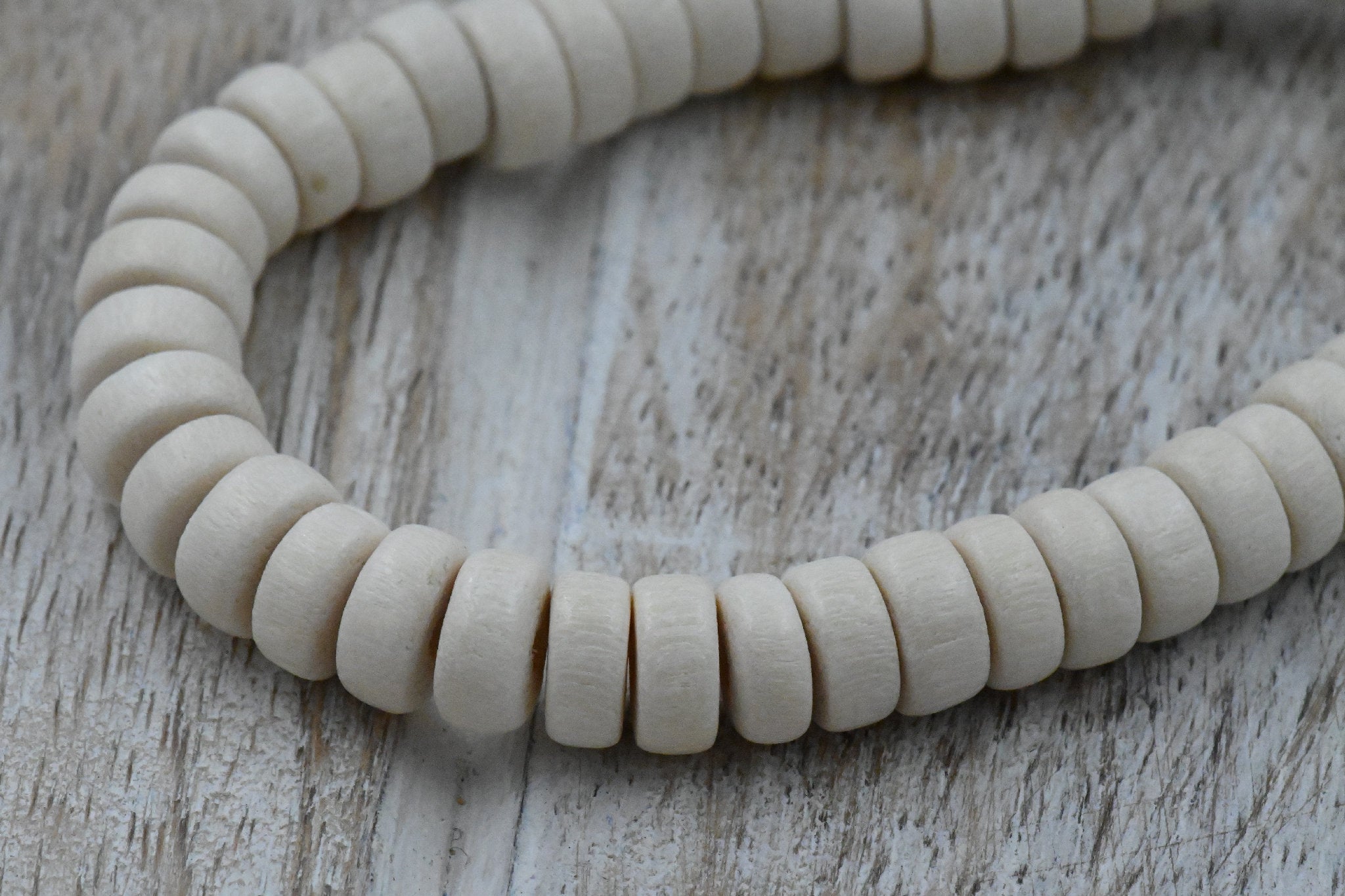 White Wood Beads