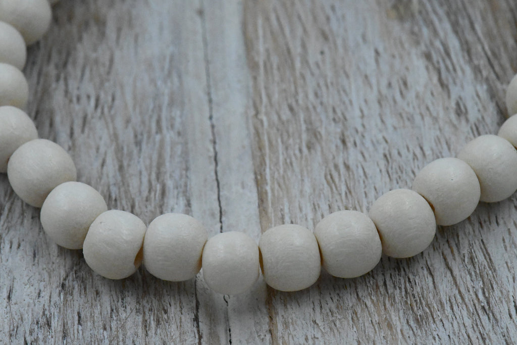 White Wood Beads