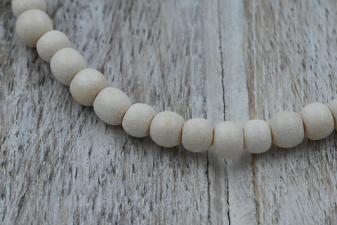 White Wood Beads