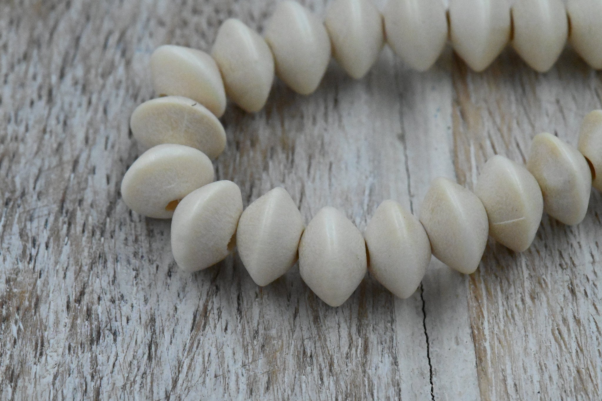 White Wood Beads