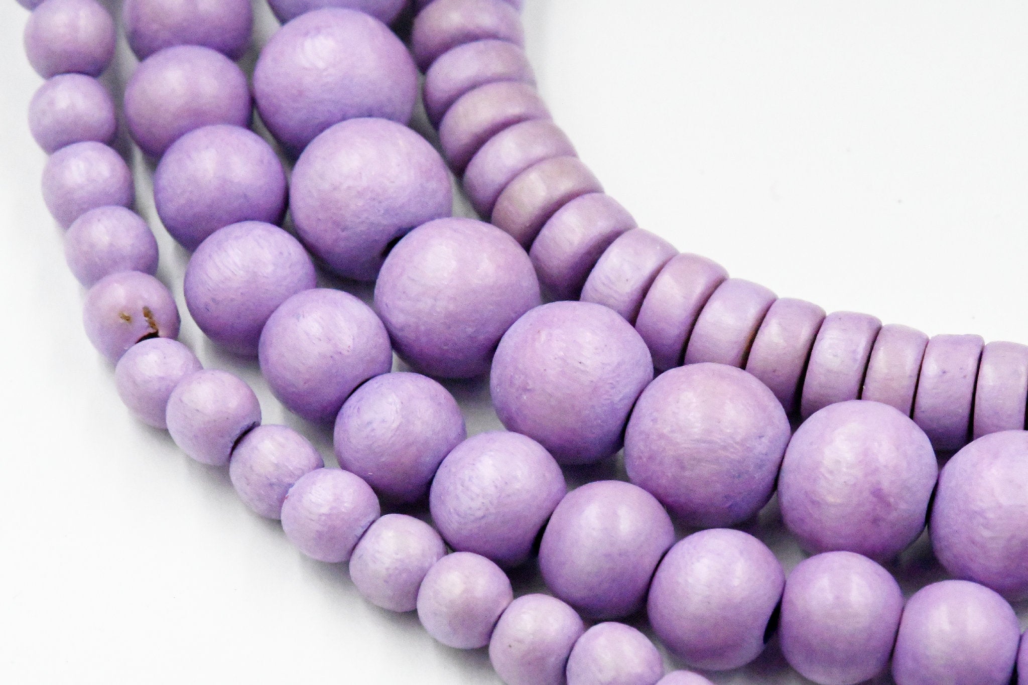 French Violet Purple Beads 6mm 8mm 10mm 8x4 Rondelle Wood beads -16 inch strand
