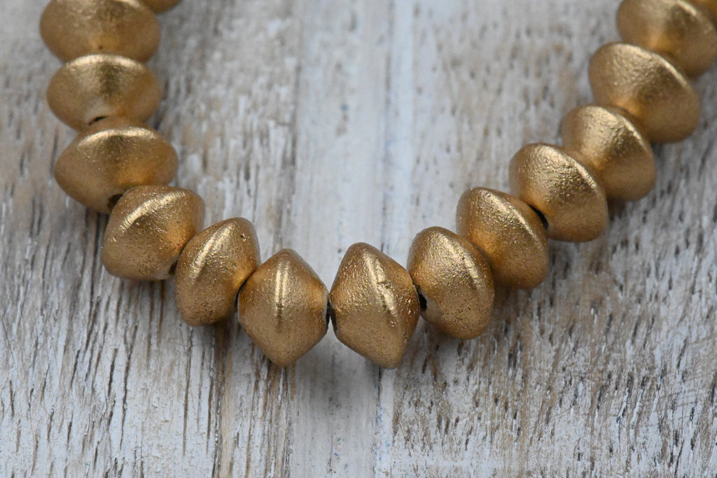 Metallic Rich Gold Wood Beads