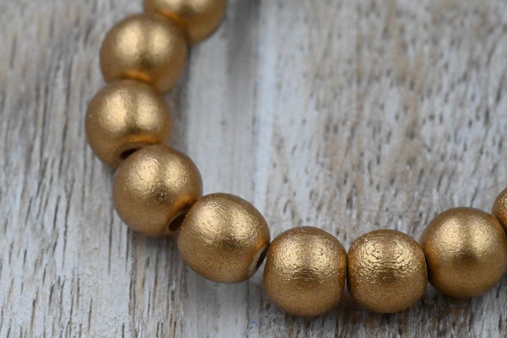 Metallic Rich Gold Wood Beads