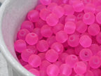 Hot Pink Frosted Matte Glass Round Druk 6mm 8mm Beads