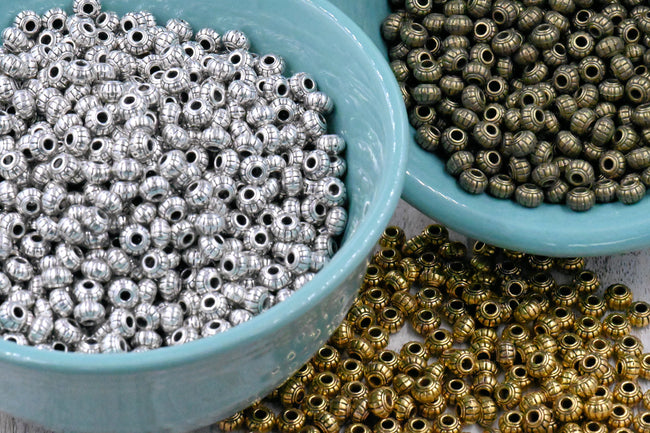 Antique Bronze, Gold or Silver 6x4mm Rondelle 100pc Hover Image