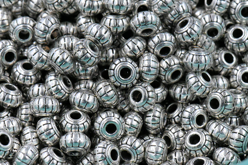 Antique Bronze, Gold or Silver 6x4mm Rondelle 100pc