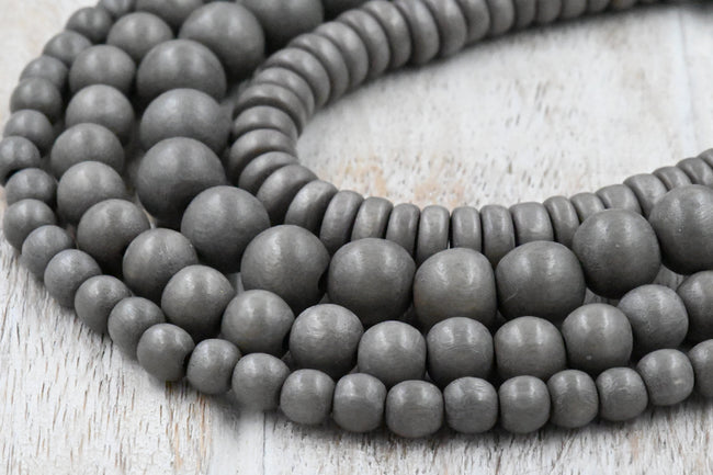 Whipped Cocoa Brown Beads 6mm 8mm 10mm 12mm Boho Neutral Brown Wood beads -16 inch strand Main Image