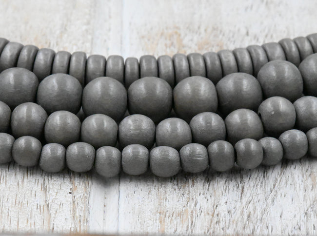 Whipped Cocoa Brown Beads 6mm 8mm 10mm 12mm Boho Neutral Brown Wood beads -16 inch strand Hover Image