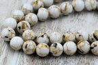 Creamy Caramel and Sea Shell Beads 6mm 8mm 10mm, Full Strand