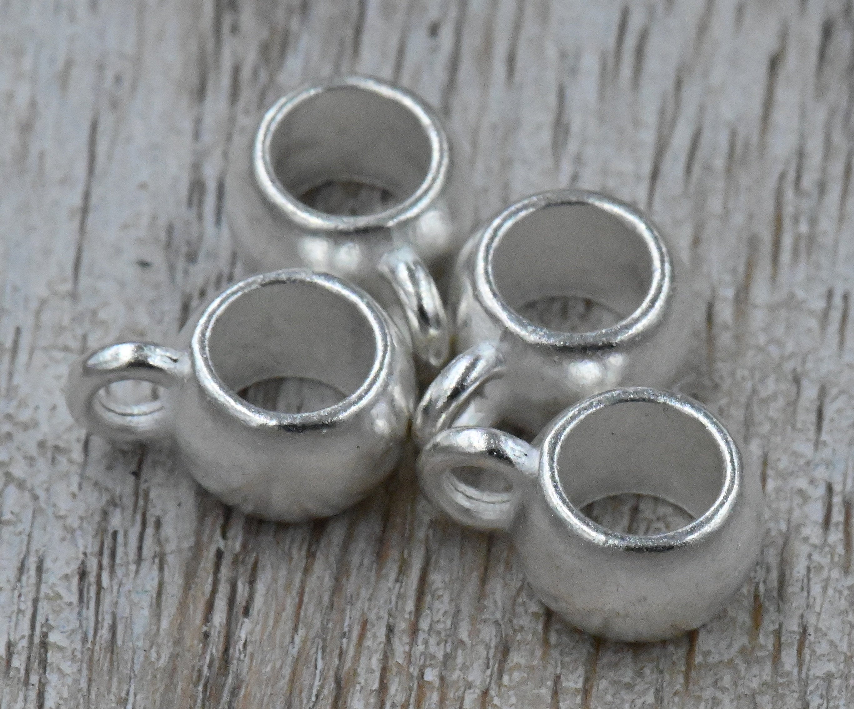 Tube Bails, Loop Bails, Hanger Antique Bronze, Antique Silver, Gold, Gunmetal or Silver 8x5mm Rondelle 25pc