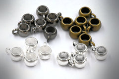 Tube Bails, Loop Bails, Hanger Antique Bronze, Antique Silver, Gunmetal or Silver 8x5mm Rondelle 25pc