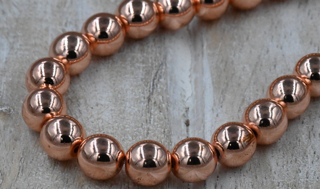 Synthetic Hematite Beads Strands, Platinum, Soft Gold, Rose Gold