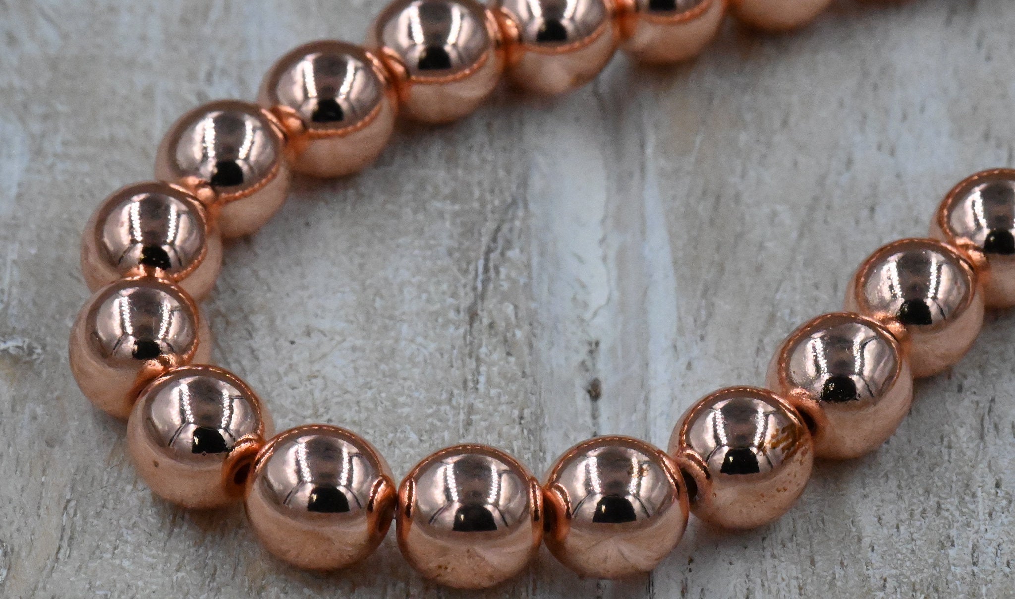 Synthetic Hematite Beads Strands, Platinum, Soft Gold, Rose Gold